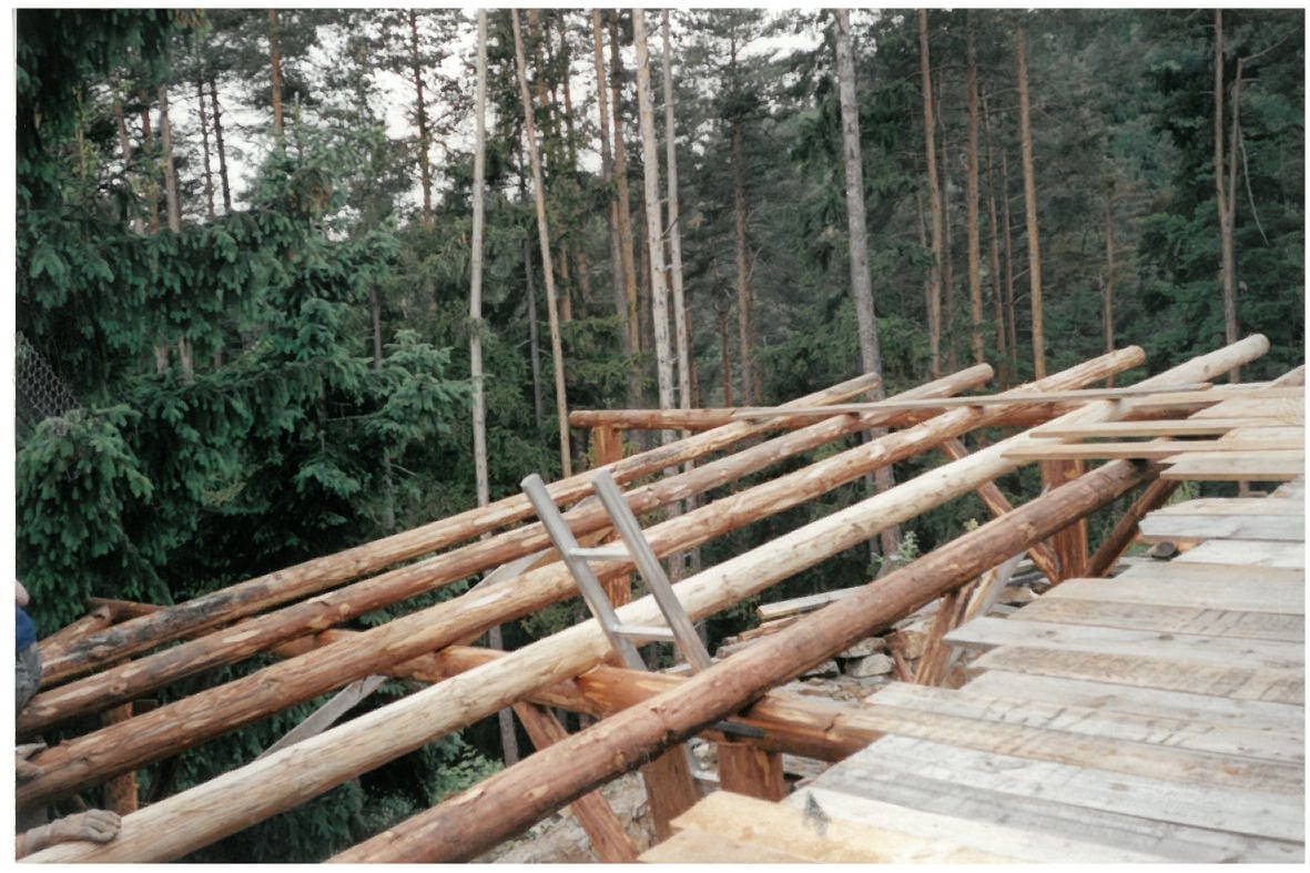 Neues Dach für Raum 1 - 1998